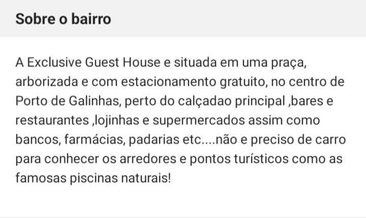 Exclusive Guest House Porto de Galinhas Exterior photo